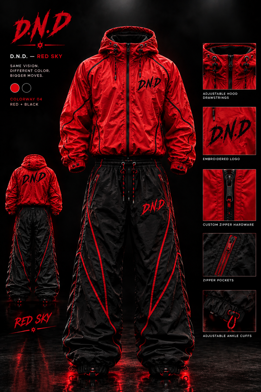 D.N.D-RED SKY WINDBREAKER SETS