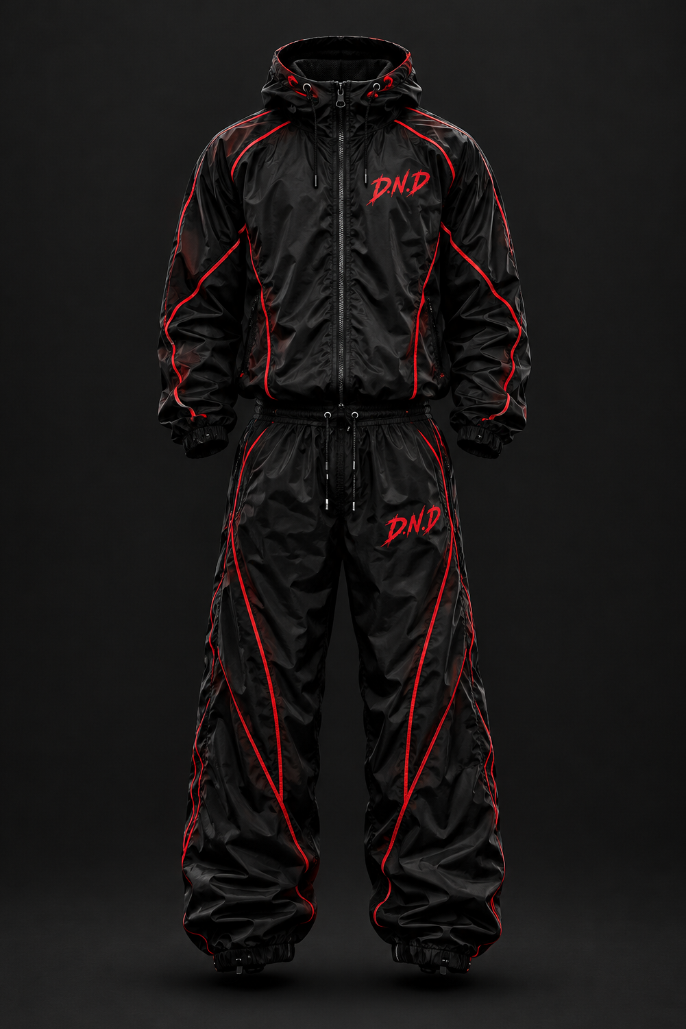 D.N.D. Blackout Redline Windbreaker Set